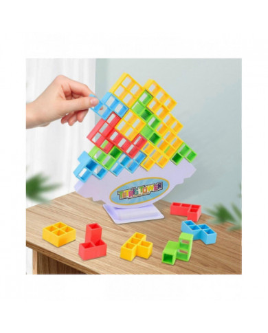 64pcs Tetra Tower Balance Stacking Blocks Game, Jeux de société pour 2 joueurs + Jeux de famille