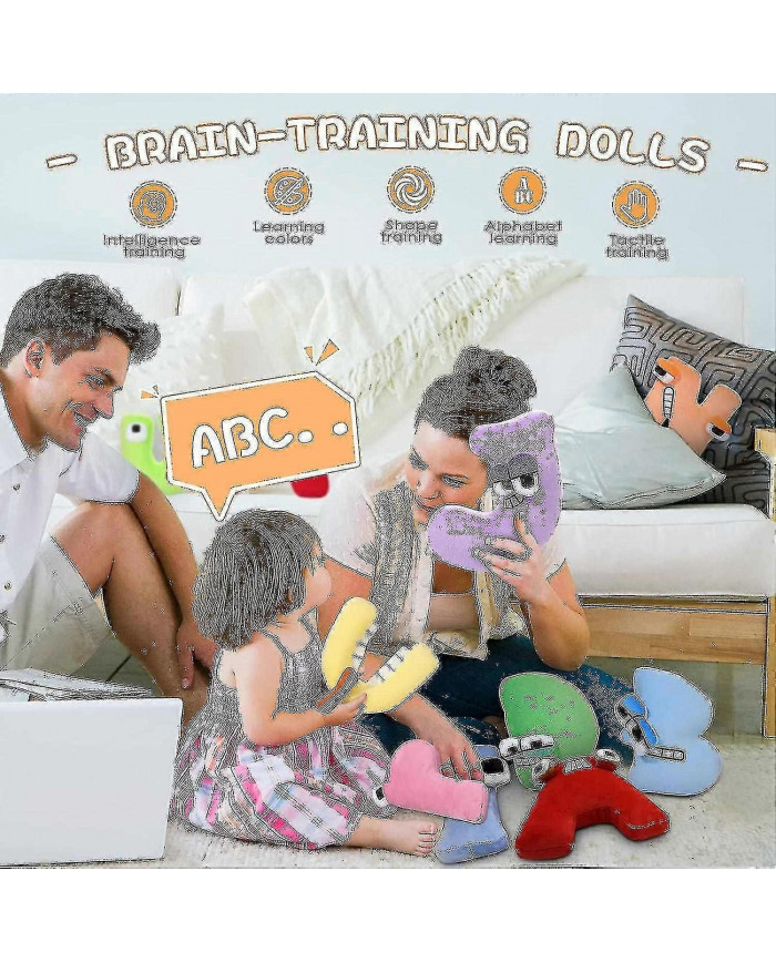 Alphabet Lore peluche jouet, animaux en peluche préscolaires et jouets, poupées en peluche pour enfants et adultes A