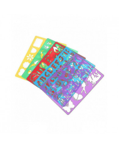 20pcs Kids Diy Drawing Stencils Hollow Board Set Kids Plastic Painting Template