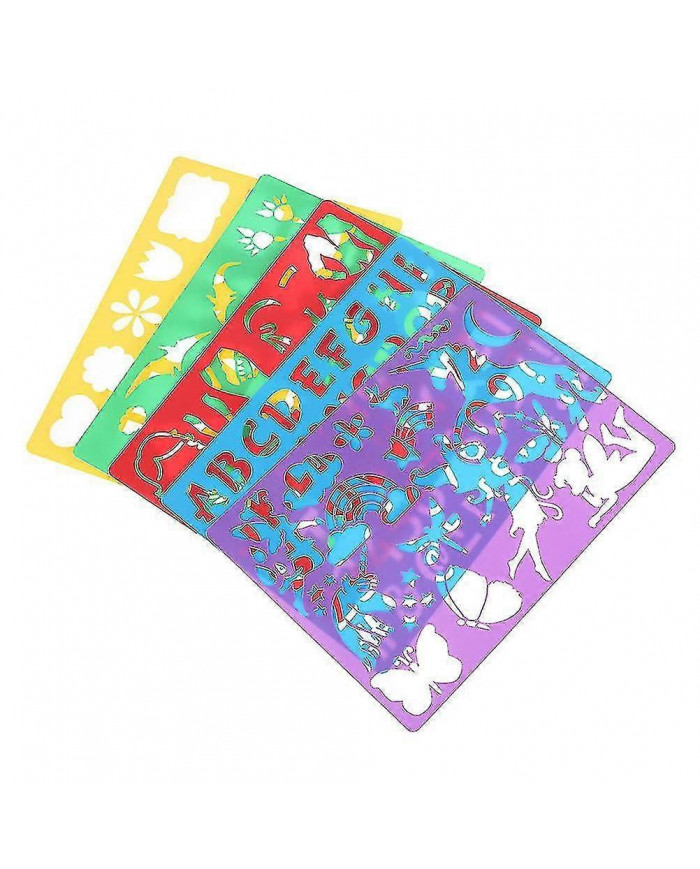 20pcs Kids Diy Drawing Stencils Hollow Board Set Kids Plastic Painting Template