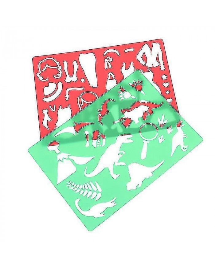 20pcs Kids Diy Drawing Stencils Hollow Board Set Kids Plastic Painting Template