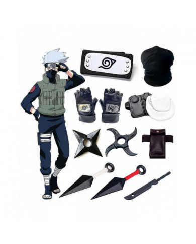 Noël Halloween Kakashi Cosplay Accessoires Naruto Gants Kunai Masque Ninja Sac Uchiha Mitaines Anime Action Figure [...]