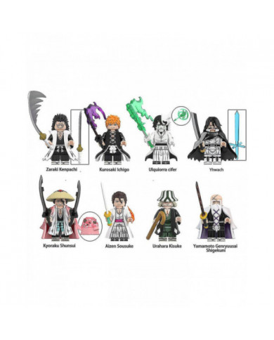 8 pcs/set Bleach Minifigure Modèle Bloc De Construction Figure Jouet Décoration Enfants Cadeau D’anniversaire