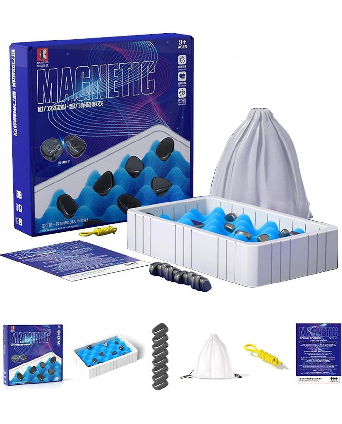 Jeu magnétique de table, jeu de plateau d’échecs avec magnétique, jeu d’échecs, jeu de société en pierre [...]