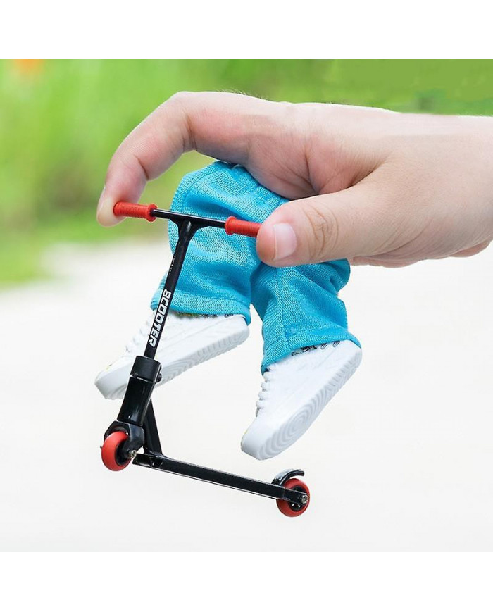 Alloy Finger Scooter Toy - Mini planche à roulettes avec pantalon, chaussures et outils - Finger Toy Skateboards [...]
