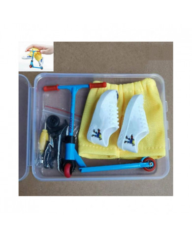 Alloy Finger Scooter Toy - Mini planche à roulettes avec pantalon, chaussures et outils - Finger Toy Skateboards [...]