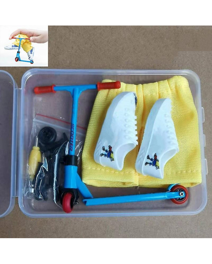Alloy Finger Scooter Toy - Mini planche à roulettes avec pantalon, chaussures et outils - Finger Toy Skateboards [...]