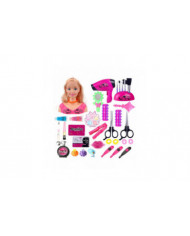 35 Pcs Jouet Enfants Maquillage Faire semblant Playset Styling Tête Poupée Coiffure Beauté Jeu Avec Sèche-Cheveux Cadeau