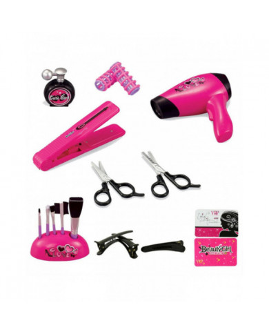 35 Pcs Jouet Enfants Maquillage Faire semblant Playset Styling Tête Poupée Coiffure Beauté Jeu Avec Sèche-Cheveux Cadeau