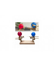 2 Players Balloon Bamboo Man Battle - Marionnettes d’escrime en bois faites à la main pour des batailles [...]
