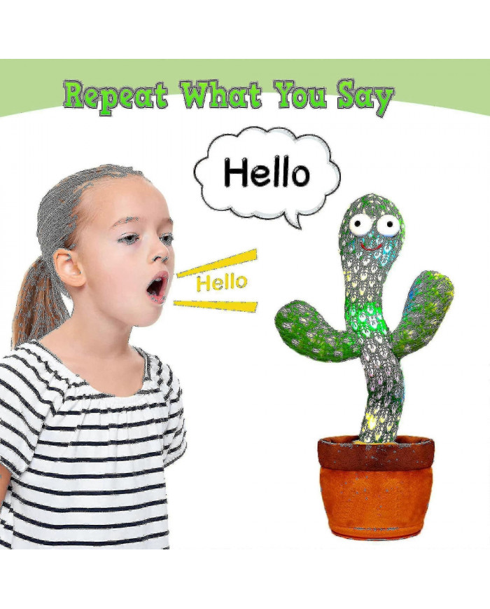 Dancing Cactus répète ce que vous dites, jouet électronique en peluche avec éclairage, jouets d’enregistrement de [...]