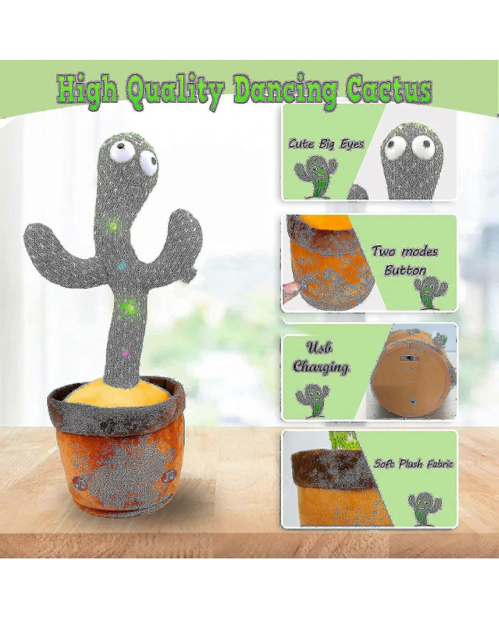 Dancing Cactus répète ce que vous dites, jouet électronique en peluche avec éclairage, jouets d’enregistrement de [...]