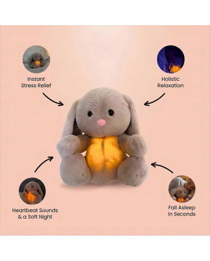 Bébé Respiration Lapin Bébé Lapin Apaisant Poupée En Peluche Jouet Bébé Enfants Apaisant Musique Compagnon De Sommeil