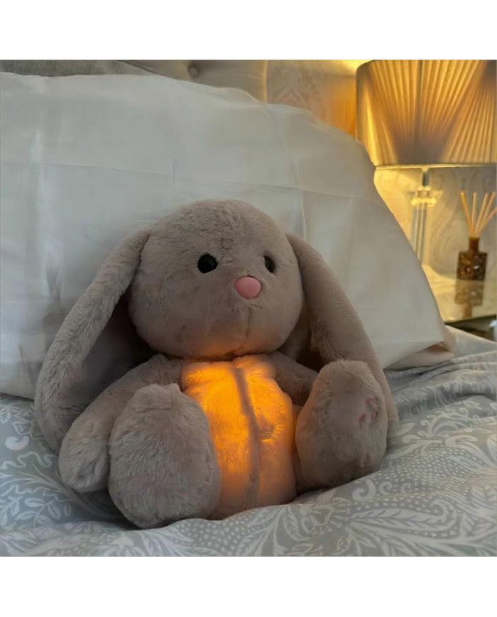 Bébé Respiration Lapin Bébé Lapin Apaisant Poupée En Peluche Jouet Bébé Enfants Apaisant Musique Compagnon De Sommeil