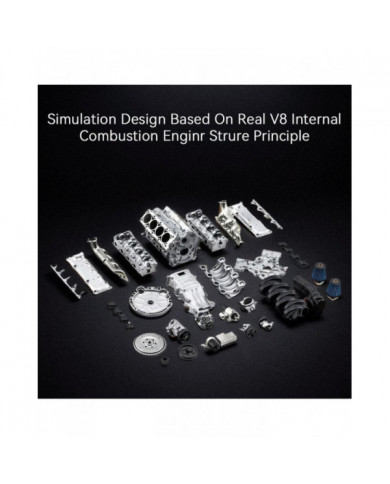Kit d’assemblage de modèle de moteur à combustion interne V8 RC Moteur de simulation complet adapté à la voiture [...]
