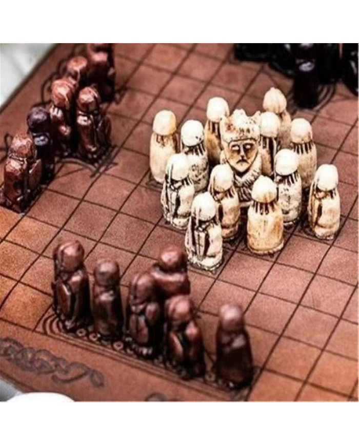 Jeu de société Hnefatafl, jeu d’échecs viking, jeu d’échecs en bois, ensemble de voyage adulte / enfant avec boîte [...]