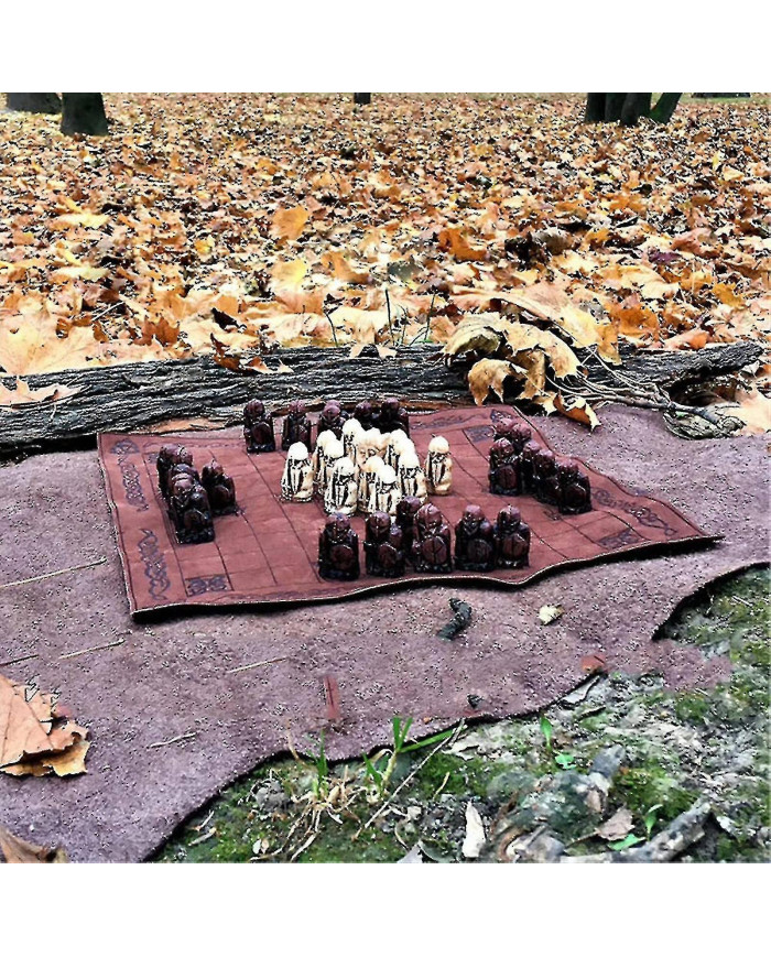 Jeu de société Hnefatafl, jeu d’échecs viking, jeu d’échecs en bois, ensemble de voyage adulte / enfant avec boîte [...]