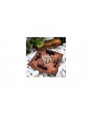 Jeu de société Hnefatafl, jeu d’échecs viking, jeu d’échecs en bois, ensemble de voyage adulte / enfant avec boîte [...]