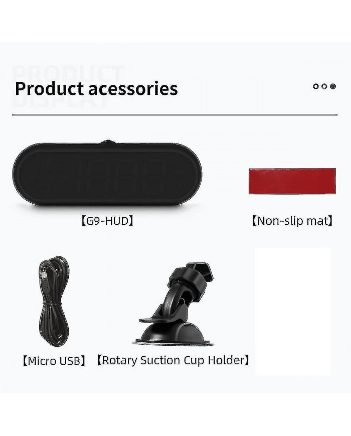 Compteur de vitesse GPS de voiture numérique : Hud de voiture avec vitesse, direction de conduite de boussole, [...]