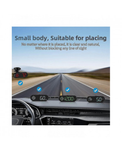 Compteur de vitesse GPS de voiture numérique : Hud de voiture avec vitesse, direction de conduite de boussole, [...]