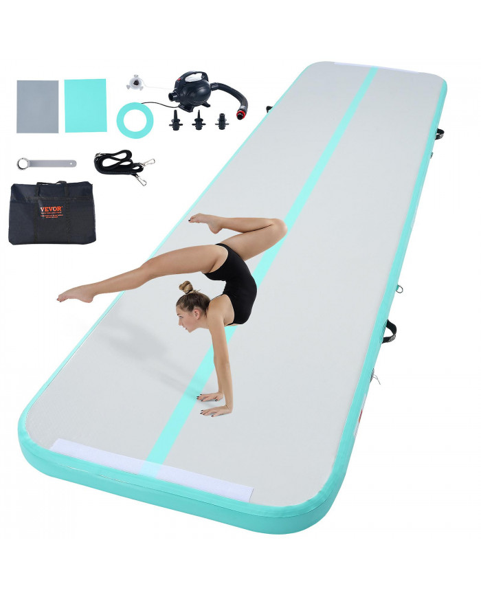 Tapis d’air de gymnastique, tapis gonflable de tumbling de gymnastique de 4 pouces d’épaisseur, piste de culbutage [...]