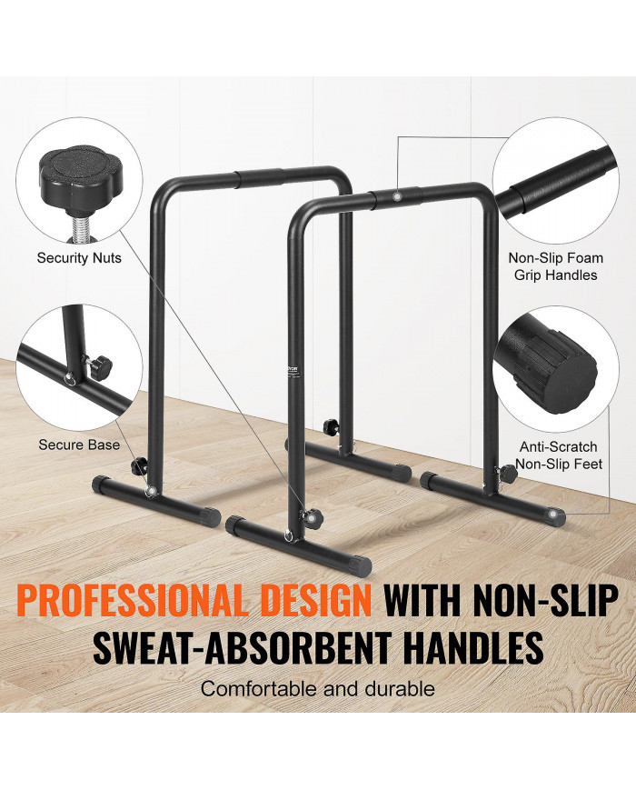 Dip Bars, 440 lbs Capacity, Heave Duty Dip Stand Station with Adjustable Height, Parallel Bars for Strength [...]