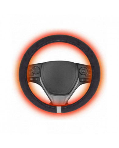 12v Heated Steering Wheel Cover Tangle Free Design Car Heating Hand Warmer 15in Kit