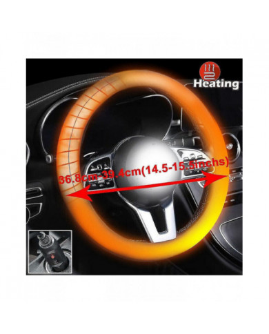 12v Heated Steering Wheel Cover Tangle Free Design Car Heating Hand Warmer 15in Kit