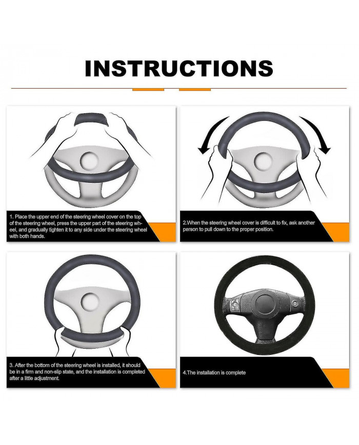 12v Heated Steering Wheel Cover Tangle Free Design Car Heating Hand Warmer 15in Kit