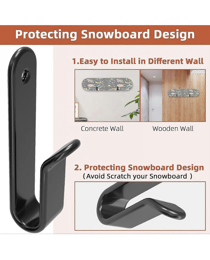 Clips muraux horizontaux pour snowboard, support mural pour snowboard, rangement pour support de snowboard, [...]