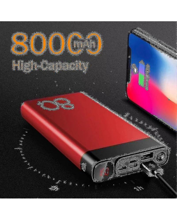 80000mah Banque d’alimentation portable avec lumière LED