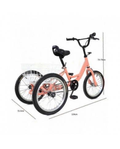 Tricycle pour enfants à vitesse unique de 16 pouces avec grand panier