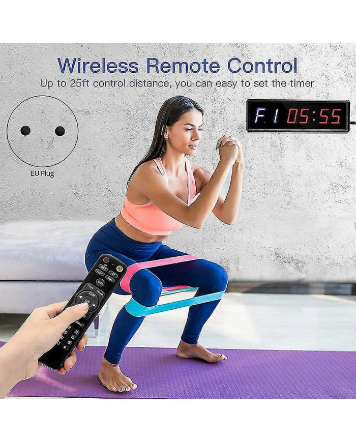 Training Gym Interval Timer Count Down/up Clock,led Gym Timer Stopwatch With Remote For Home Gym Fi