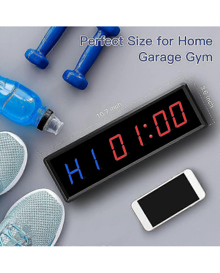 Training Gym Interval Timer Count Down/up Clock,led Gym Timer Stopwatch With Remote For Home Gym Fi
