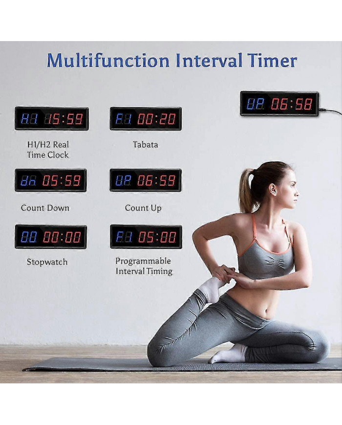 Training Gym Interval Timer Count Down/up Clock,led Gym Timer Stopwatch With Remote For Home Gym Fi