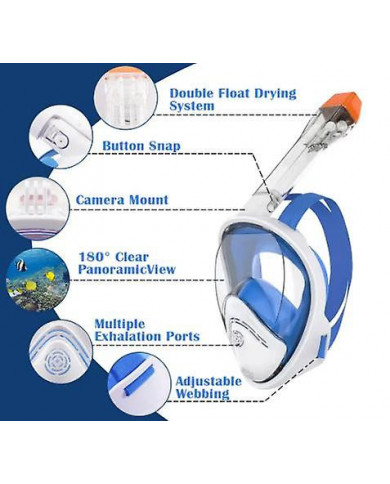 Plongée sous-marine Full Face Diving Mask Anti Fog Scuba Swim Masks Safe Anti Leak Double respiration Separation [...]