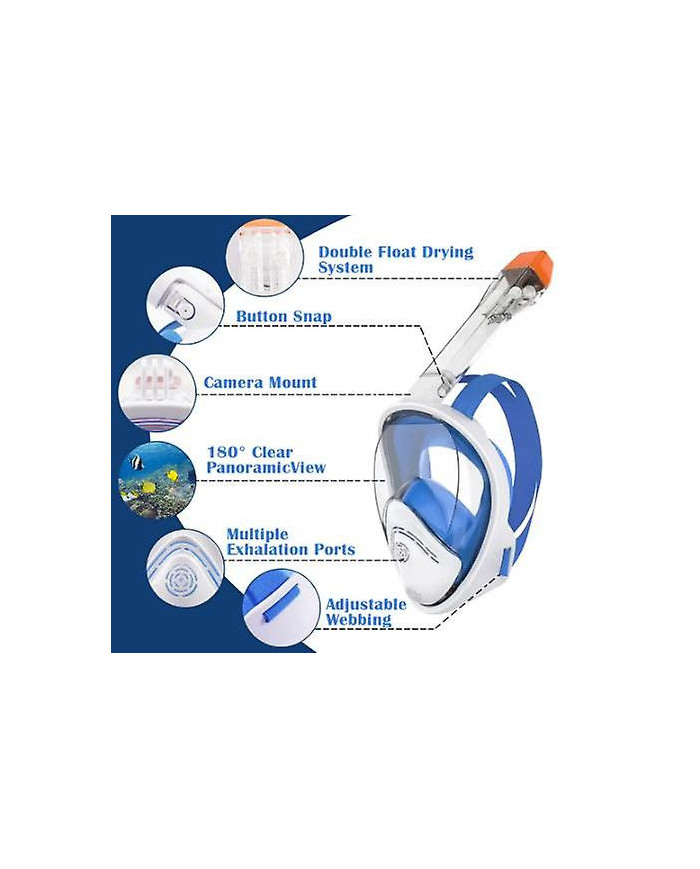 Plongée sous-marine Full Face Diving Mask Anti Fog Scuba Swim Masks Safe Anti Leak Double respiration Separation [...]