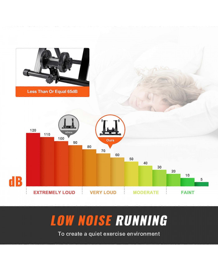 Support d’entraîneur de vélo, stationnaire magnétique, moteur à faible bruit, entraîneur de vélo pliant protable [...]