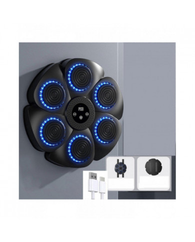 Music Boxing Machine Boxing Target Mat Fitness Electronic Boxing Wall Target Black No Gloves