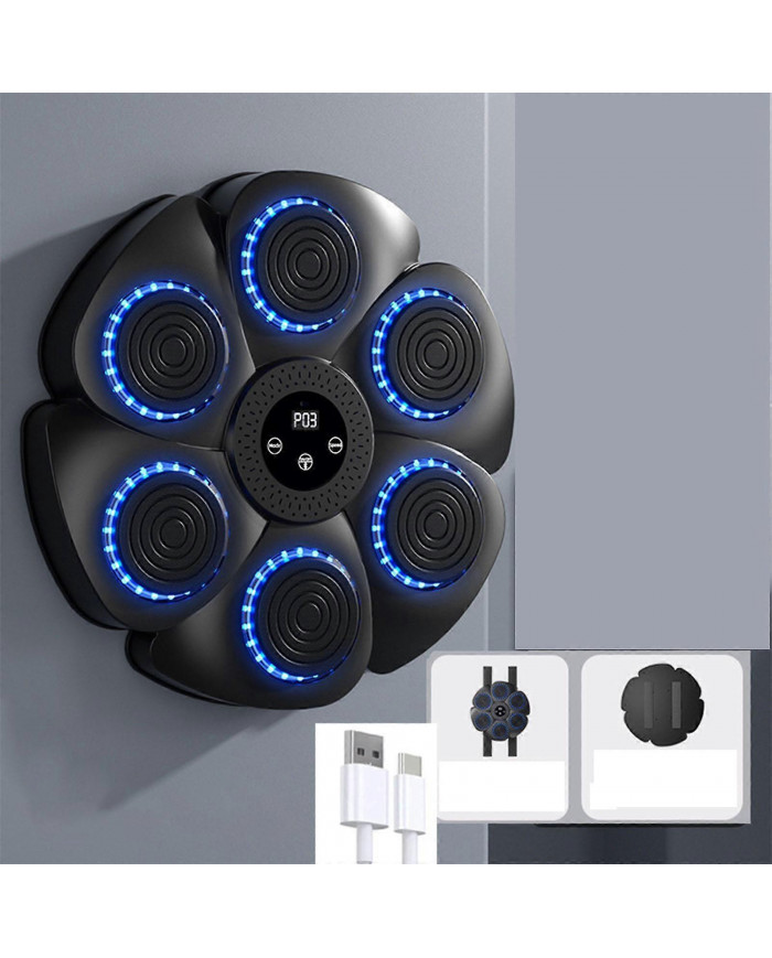 Music Boxing Machine Boxing Target Mat Fitness Electronic Boxing Wall Target Black No Gloves