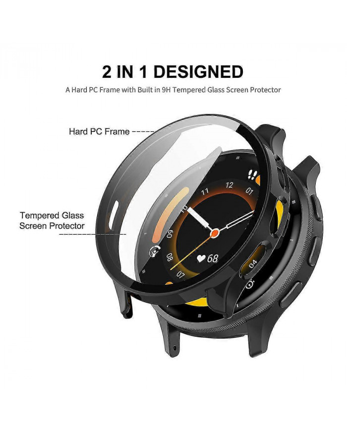 Boîtier de montre PC pour Garmin Venu 3s, housse de protection complète avec film en verre trempé HD