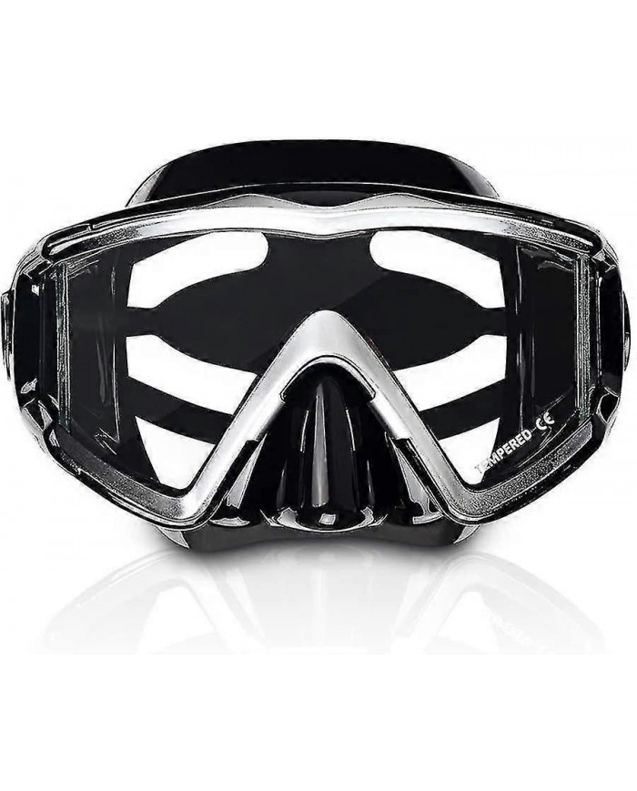 Masque de plongée panoramique pour adultes, masque de plongée en apnée en verre trempé, lunettes de natation [...]