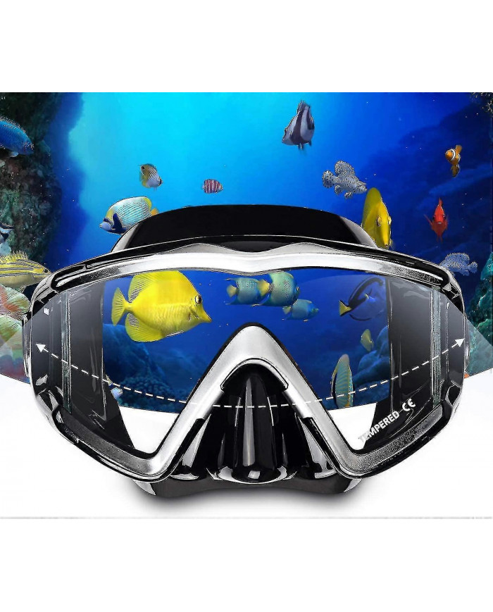 Masque de plongée panoramique pour adultes, masque de plongée en apnée en verre trempé, lunettes de natation [...]