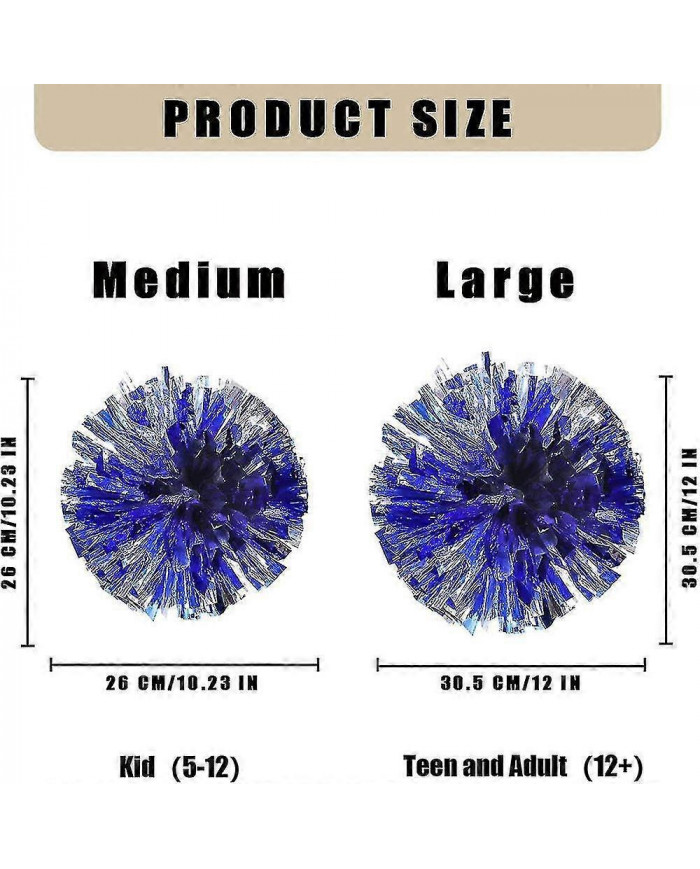 12pcs pom-pom girl pom pom pom avec trous de doigt feuille métallique cheer pom pom qyf uhv