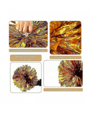 12pcs pom-pom girl pom pom pom avec trous de doigt feuille métallique cheer pom pom qyf uhv