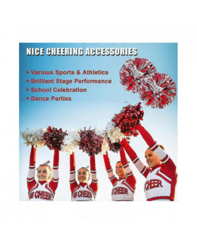 12pcs pom-pom girl pom pom pom avec trous de doigt feuille métallique cheer pom pom qyf uhv