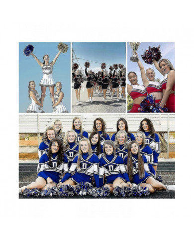 12pcs pom-pom girl pom pom pom avec trous de doigt feuille métallique cheer pom pom qyf uhv