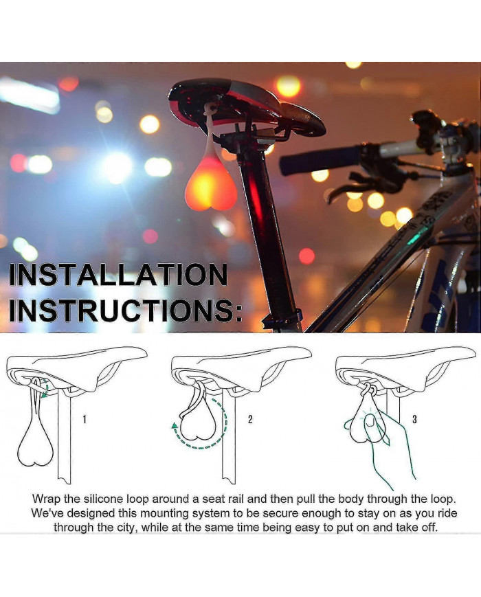 Bike Light, Tail Ball Silicone Cyclisme Night Safety Warning Lights