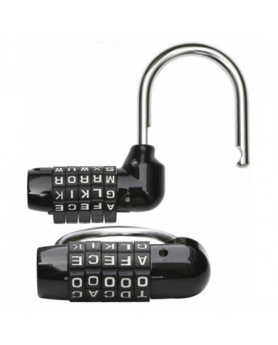 Cadenas à combinaison 5 lettres noir - serrures à combinaison - sac à dos pour ordinateur portable antivol de vélo [...]