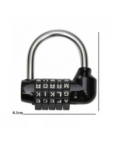 Cadenas à combinaison 5 lettres noir - serrures à combinaison - sac à dos pour ordinateur portable antivol de vélo [...]